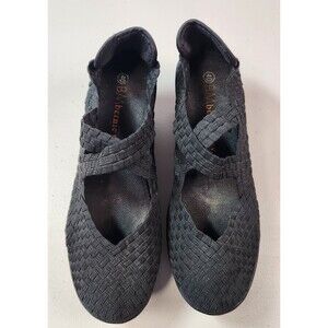 Bernie Mev Womens Size EU 40 US 9.5 / 10 Lulia Black Woven Wedge Platform Shoes